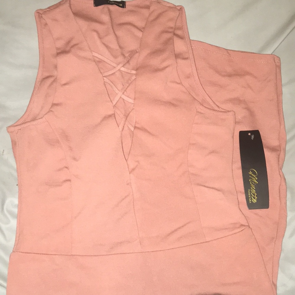 Mauve Criss-Cross Front Dress